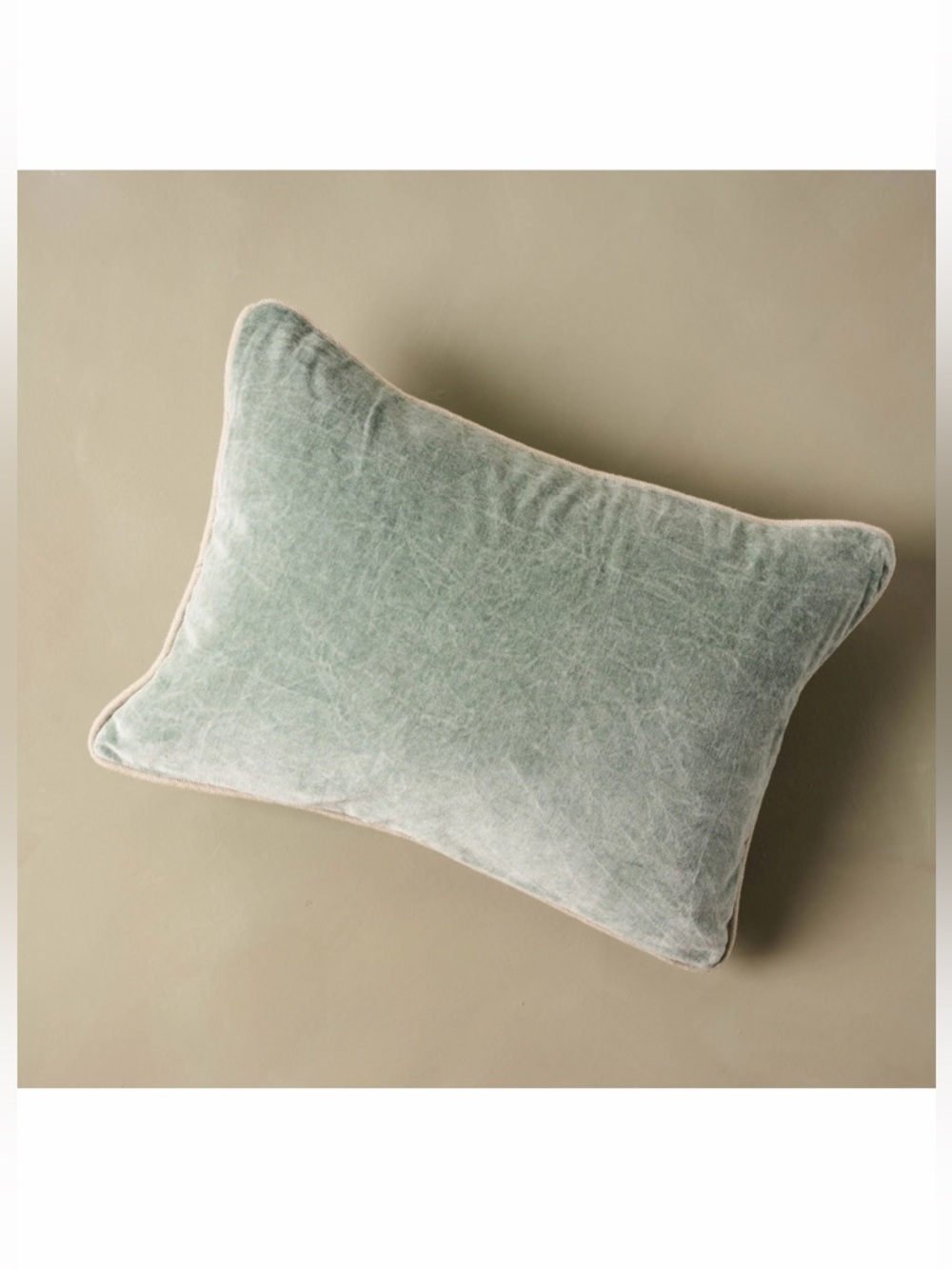 Heirloom Velvet Lumbar Pillow in Bay Green - Picture 2 of 9